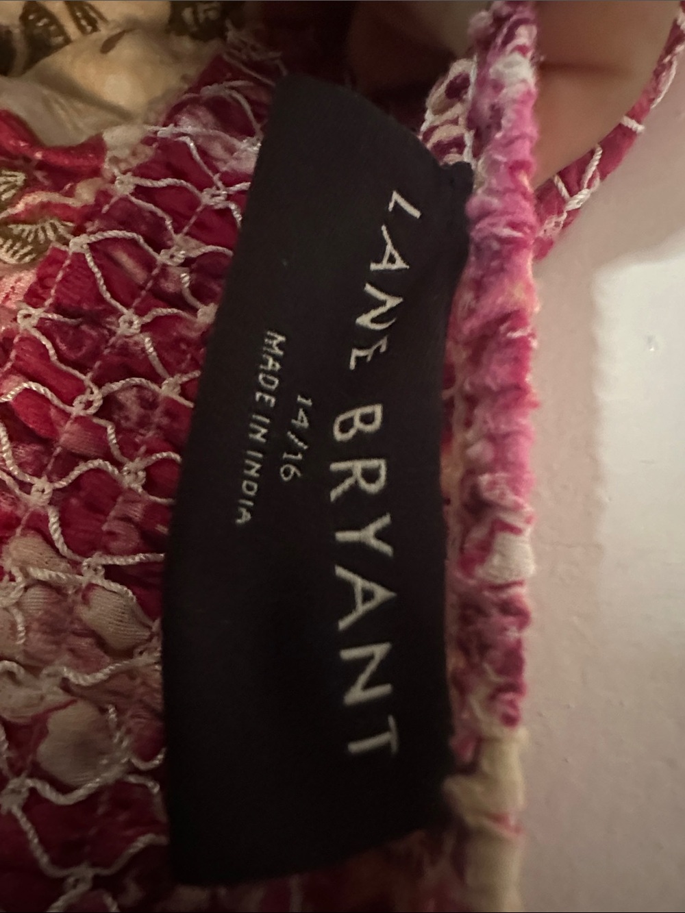 Lane Bryant Cream Floral Maxi Dress with Pink Accents - Picture 4 of 4
